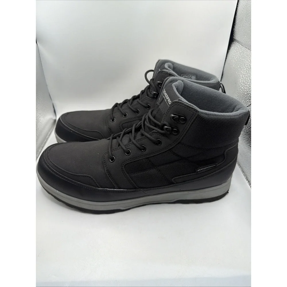 Weatherproof Jenkins Mens Size 11 Black Hiking Casual Boots Memory Foam 1899638